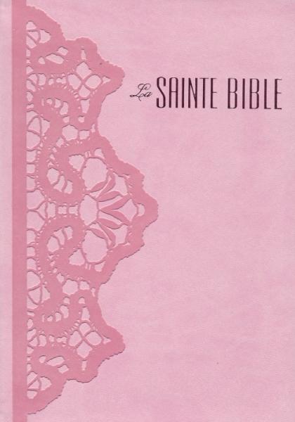 Bible de couleur rose avec un motif dentelle en relief: Couverture en  similicuir souple et doux (9782914483872): Segond 1910: CLC France